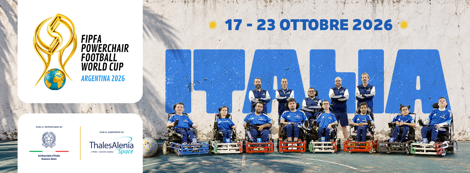 MONDIALE POWERCHAIR FOOTBALL 2026: GLI AZZURRI SCENDONO IN CAMPO A BUENOS AIRES